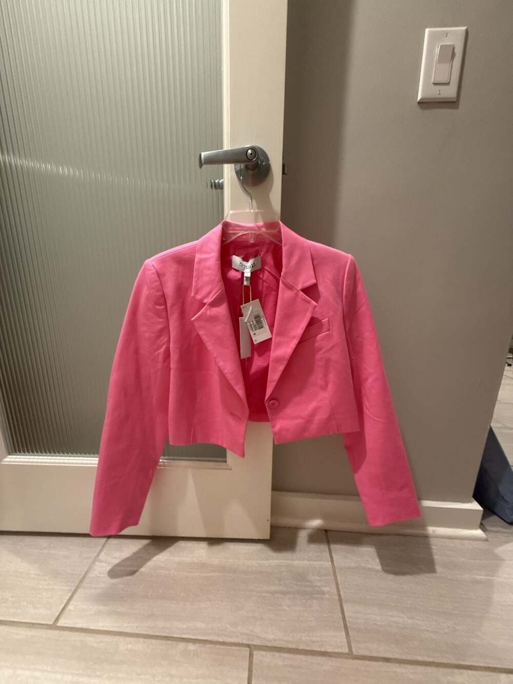 Derek Lam 10 Crosby Cropped Blazer Size 6 Bright Pink